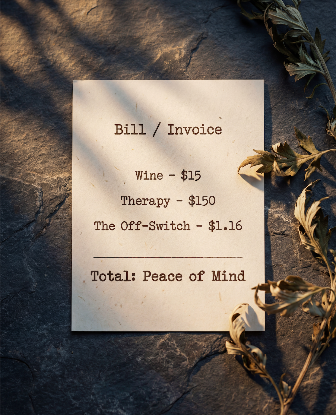 Formula No. 1C: The Off-Switch